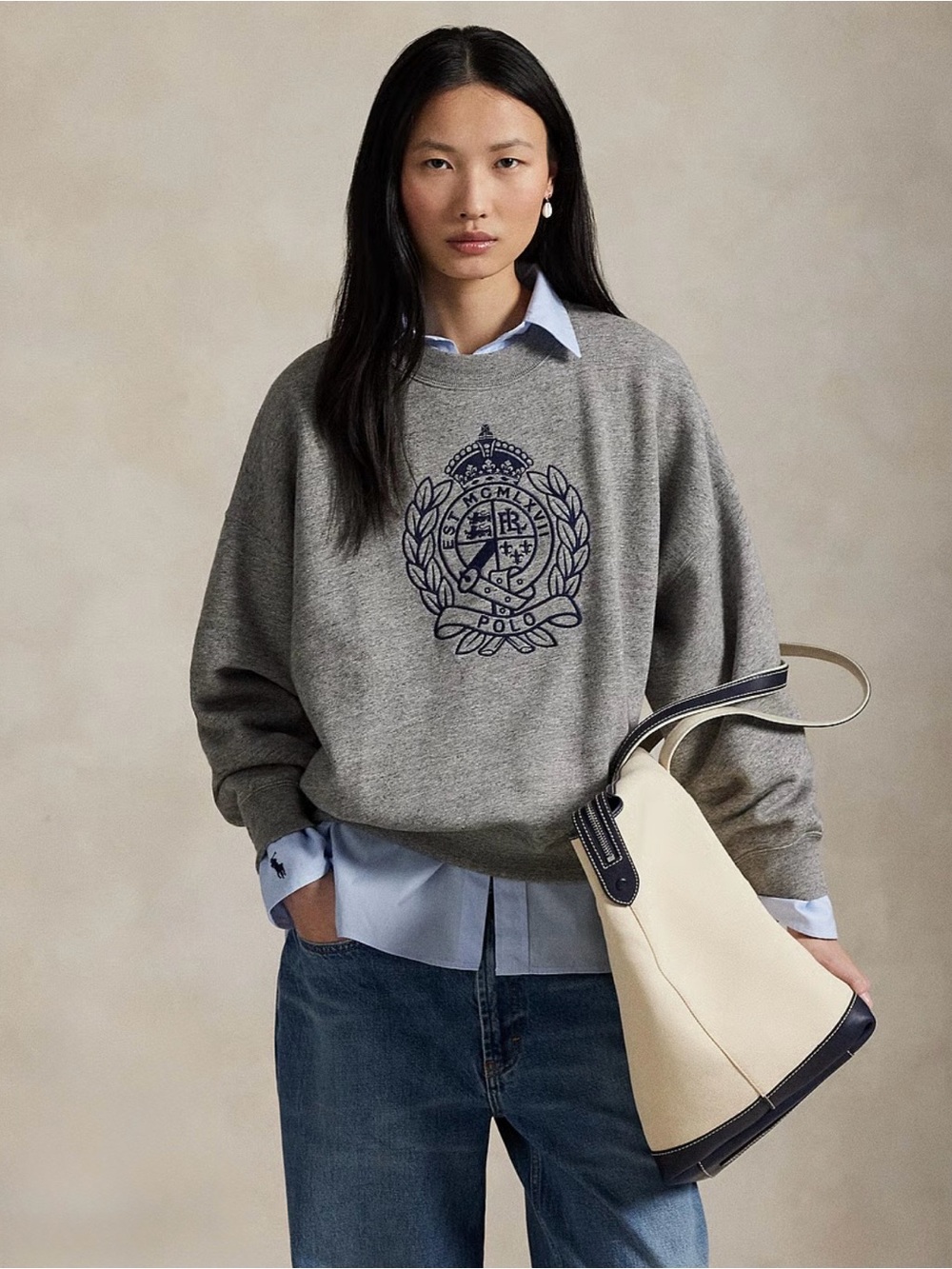 Polo Ralph Lauren Embroidered Crest Fleece Crewneck Sweatshirt - Size: XXL -NWT!